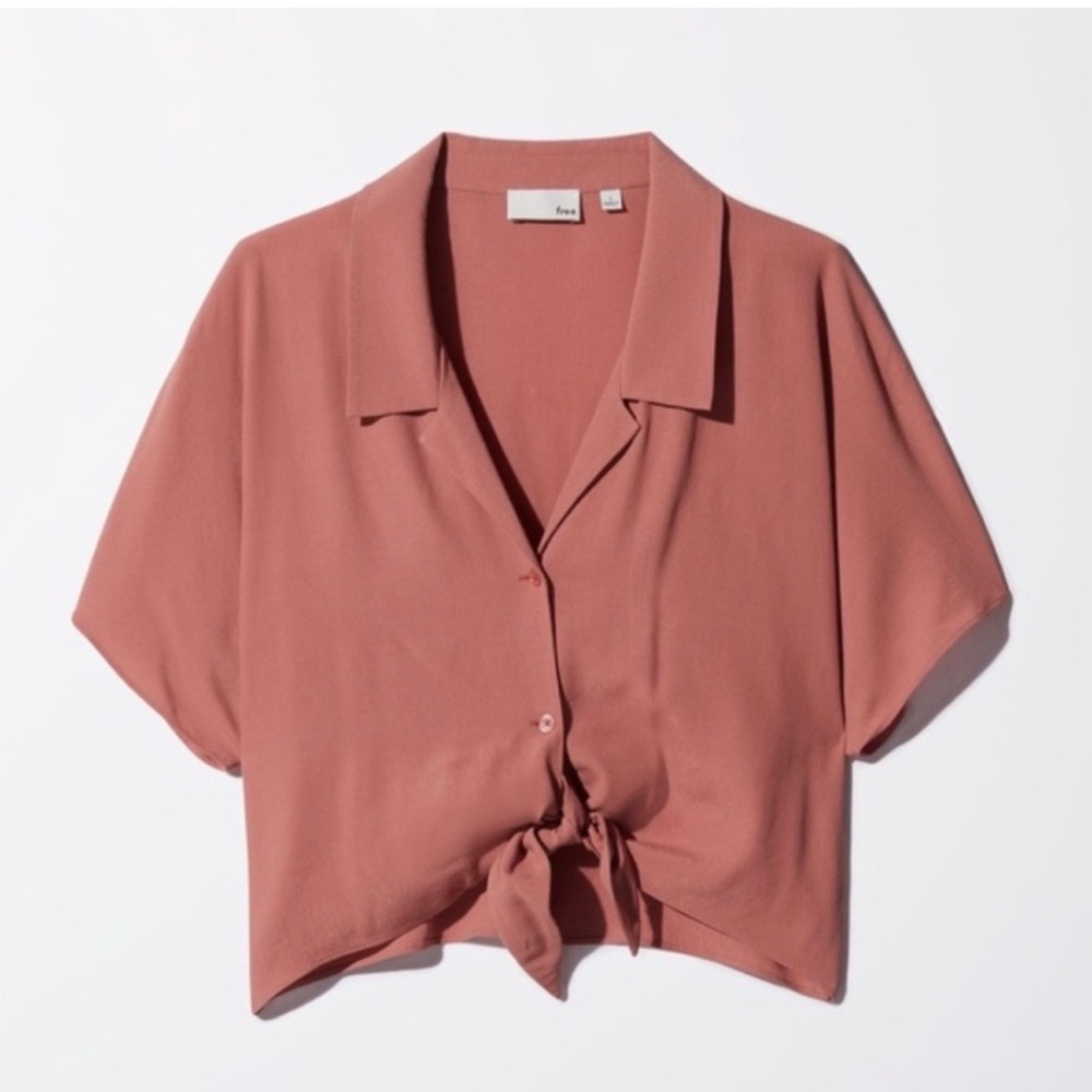 Wilfred Dusty Rose Tie-Front Button Down Shirt